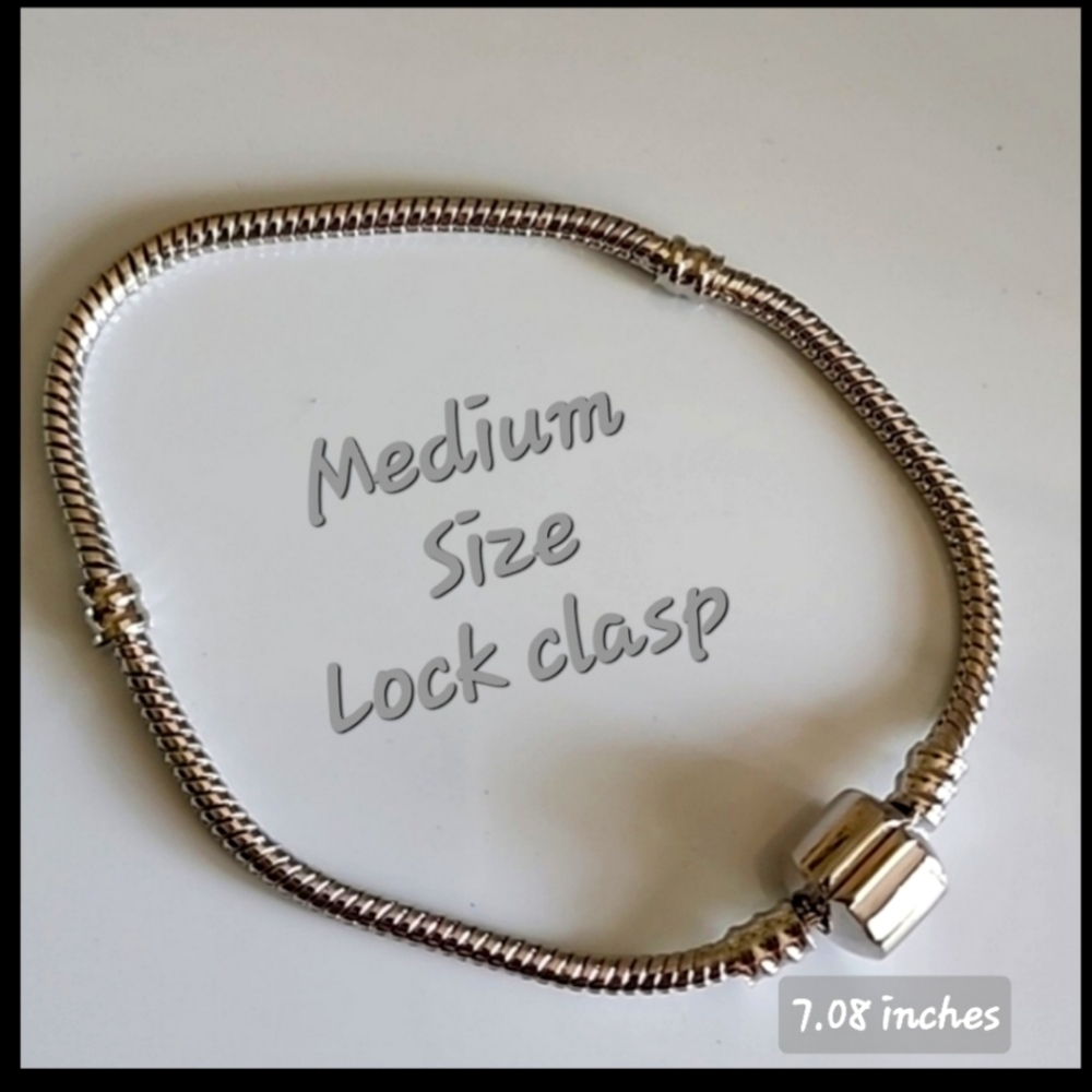 CHARM Bracelet Starter Snake  Bracelet inches 7.08 inches Lock Clasp